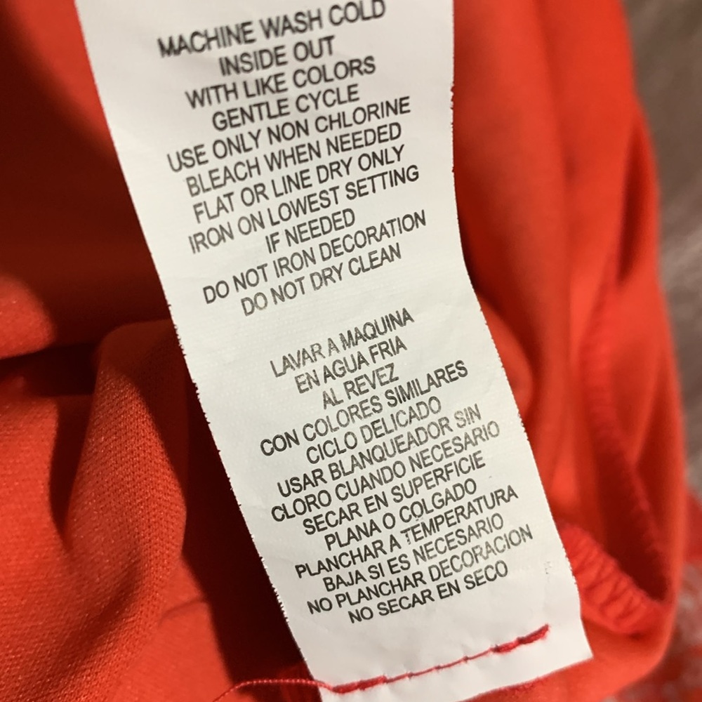 My Michelle Summer Dress XL Red Cream Floral Sleeveless Handkerchief Hem Lining - Picture 15 of 16